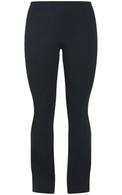 Black Double Contour Jersey Flared Pants