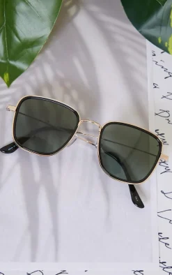 Black Double Frame Square Sunglasses