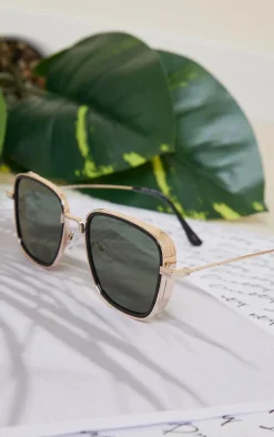 Black Double Frame Square Sunglasses