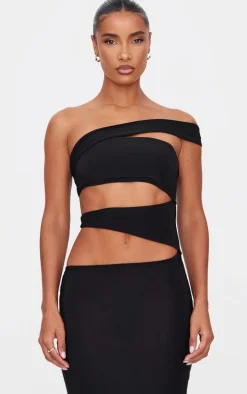 Black Double Slinky Extreme Cut Out Maxi Dress