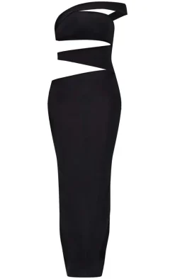 Black Double Slinky Extreme Cut Out Maxi Dress