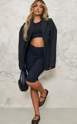 Black Drop Shoulder Extreme Oversized Blazer