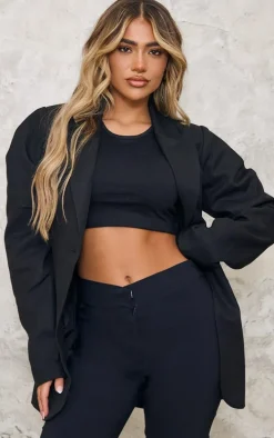Black Drop Shoulder Extreme Oversized Blazer