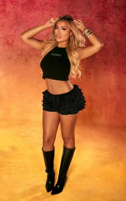 Black Extreme Frilly Bloomer Shorts