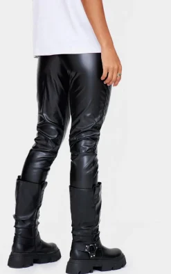 Black Faux Leather High Waisted Leggings