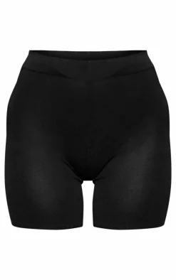 Black Fine Knit Mini Hot Pants