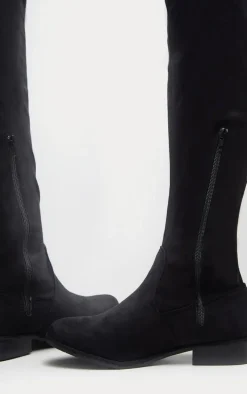 Black Flat Over The Knee Boot
