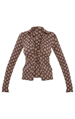 Black Floral Broderie Fitted Shirt