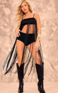 Black Fringe Top