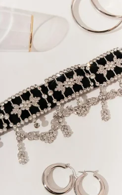 Black Heavy Embellished Statement Choker