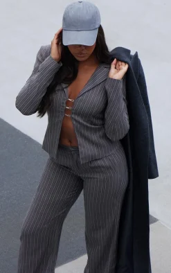 Black Herringbone Self Tie Maxi Coat