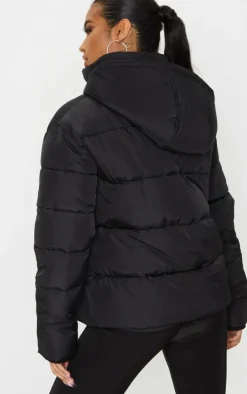 Black Hooded Puffer Jacket