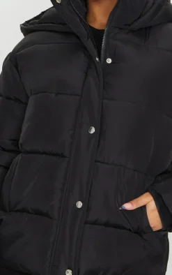 Black Hooded Puffer Jacket