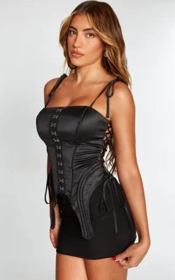 Black Hook And Eye Tie Side Corset