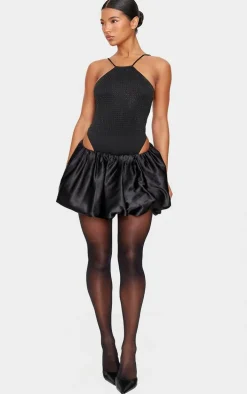 Black Hot Fix Cross Back Bodysuit