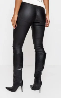 Black Hourglass Coated Skinny Jeans