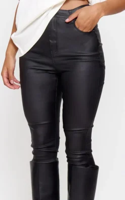 Black Hourglass Coated Skinny Jeans