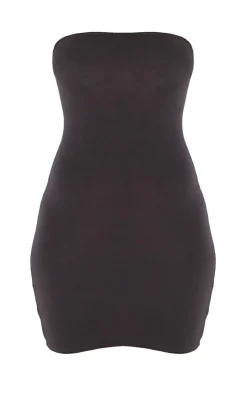Black Jersey Bandeau Bodycon Dress