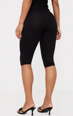 Black Jersey Capri Leggings