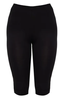 Black Jersey Capri Leggings