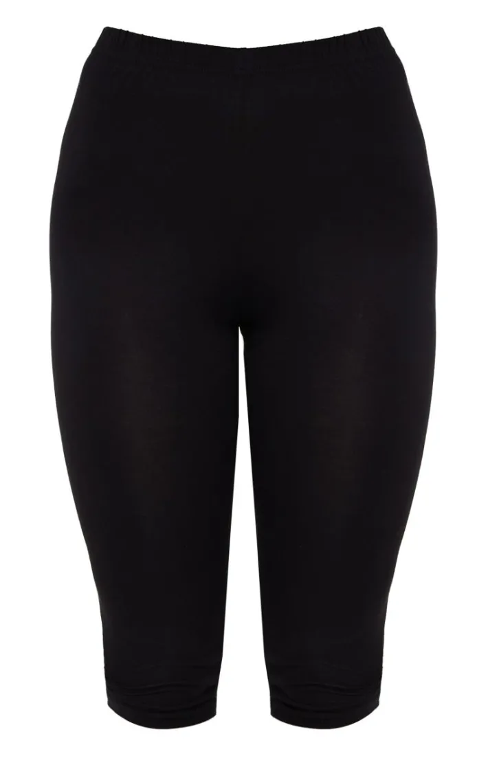 Black Jersey Capri Leggings