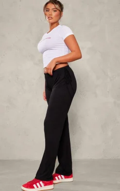Black Jersey Tie Waist Pants