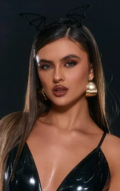 Black Jeweled Bat Headband