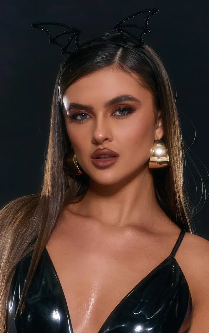 Black Jeweled Bat Headband