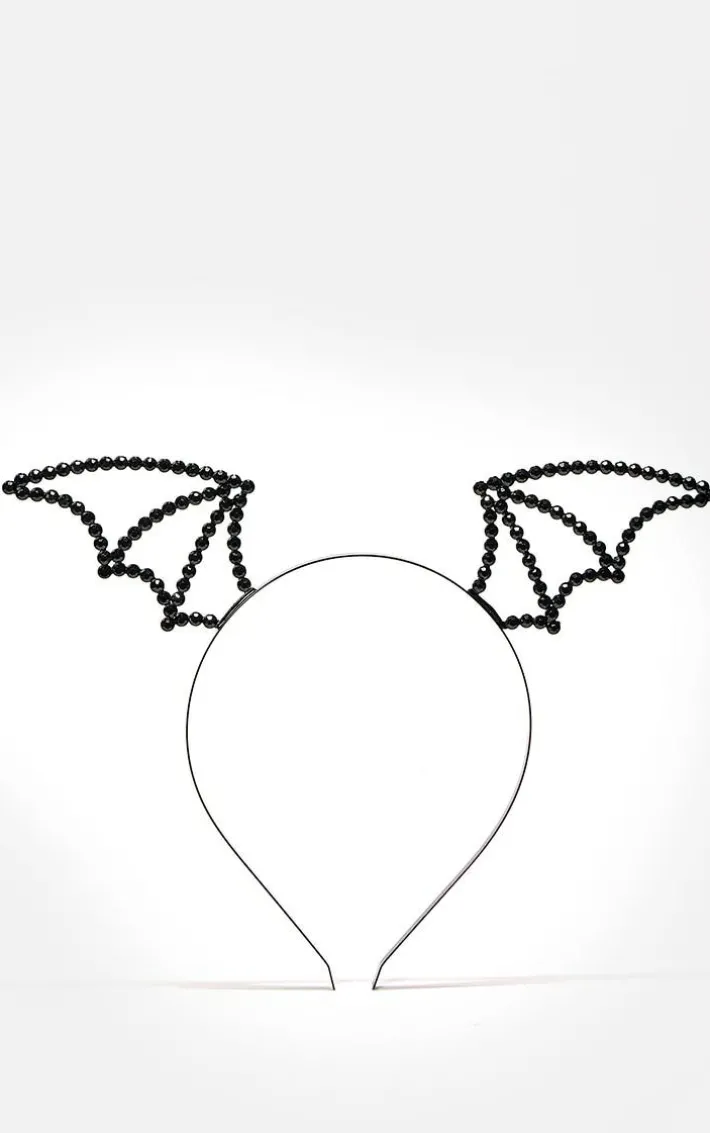 Black Jeweled Bat Headband