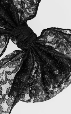 Black Lace Bow Hair Clip