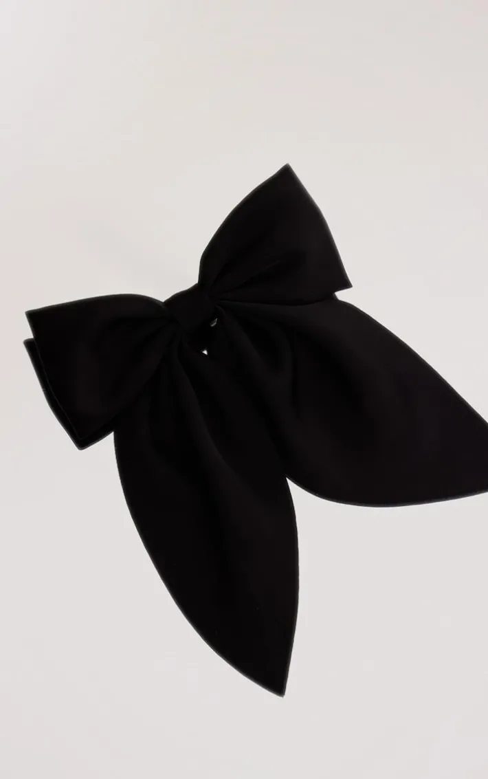 Black Large Bow Hair Clip