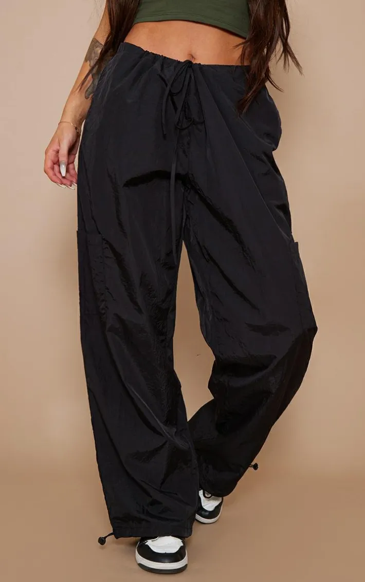 Black Lightweight Parachute Pocket Detail Toggle Cargo's