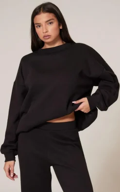 Black Longline Oversized Sweatshirt