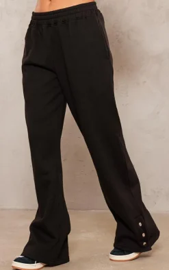 Black Mid Rise Wide Leg Sweatpants