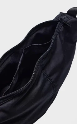 Black Nylon Simple Cross Body Bag