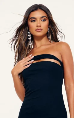 Black Onion Skin Bandeau Maxi Dress