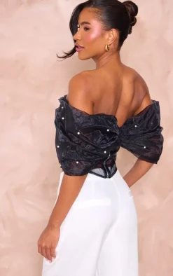 Black Organza Bow Corset