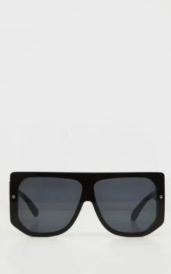 Black Oversized Back Frame Sunglasses