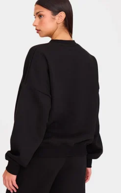 Black Oversized Long Sleeve Sweatshirt