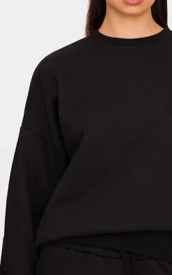 Black Oversized Long Sleeve Sweatshirt