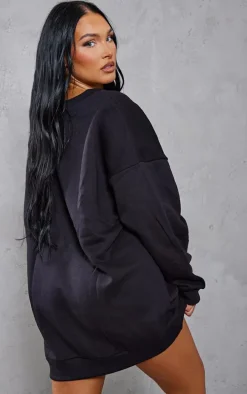 Black Oversized Sweatshirt Dress