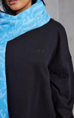 Black Oversized Sweatshirt Dress