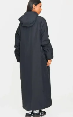 Black Padded Maxi Puffer Coat