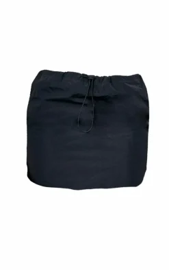 Black Parachute Toggle Waist Micro Mini Skirt