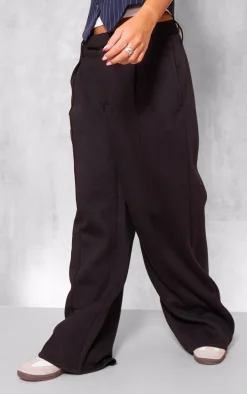 Black Pintuck Fleeceback Tailored Sweatpants