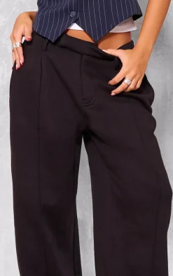 Black Pintuck Fleeceback Tailored Sweatpants