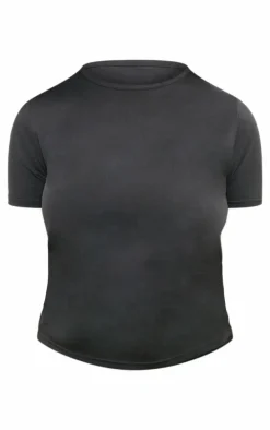 Black Premium Cotton Cap Sleeve T Shirt