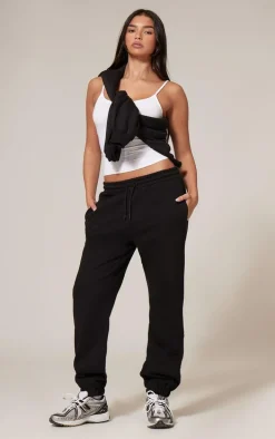 Black Premium Cuffed Drawstring Sweat Sweatpants