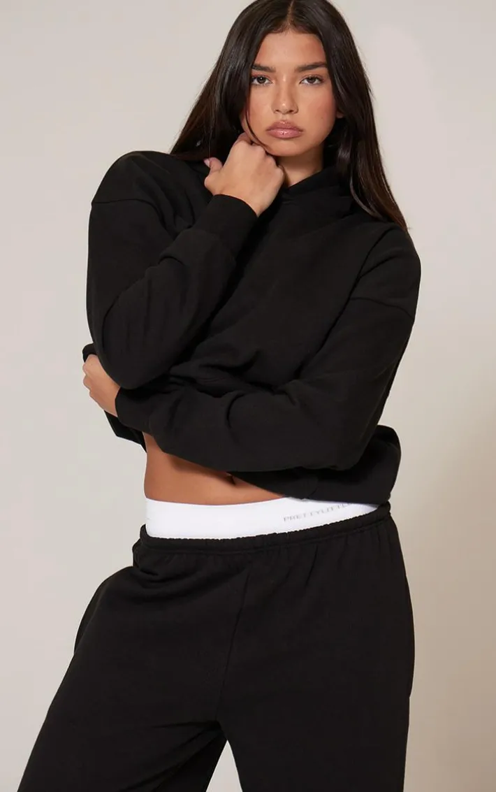 Black Premium Thin Waistband Straight Leg Sweat Sweatpants