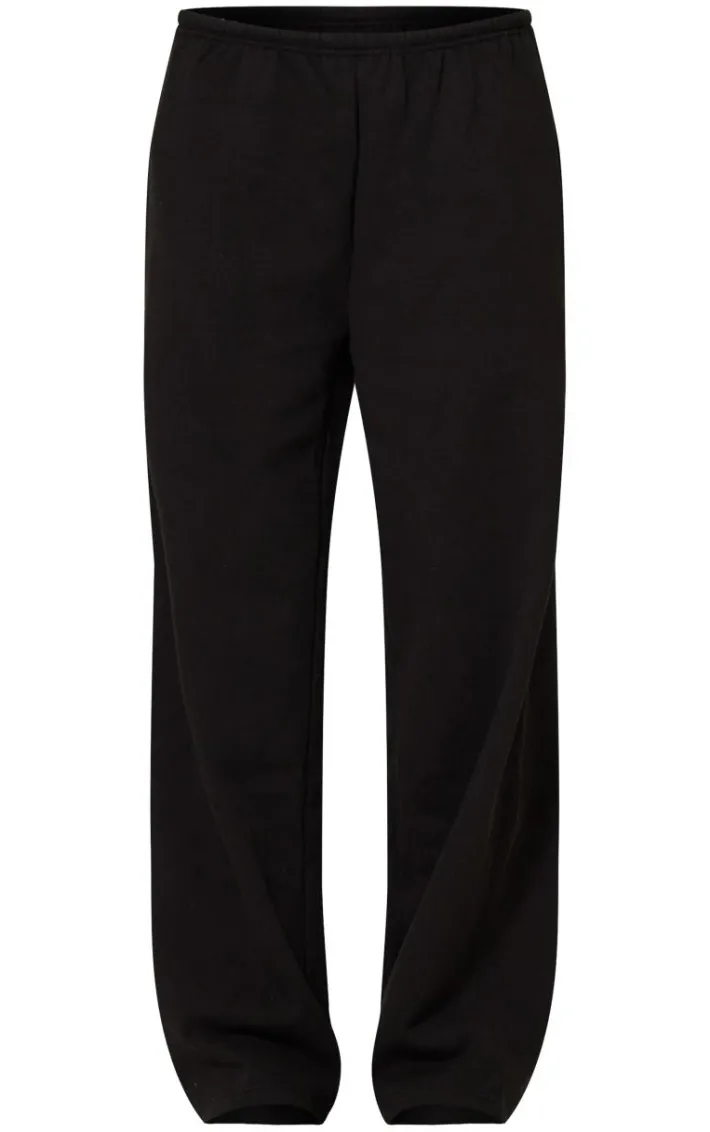 Black Premium Thin Waistband Straight Leg Sweat Sweatpants